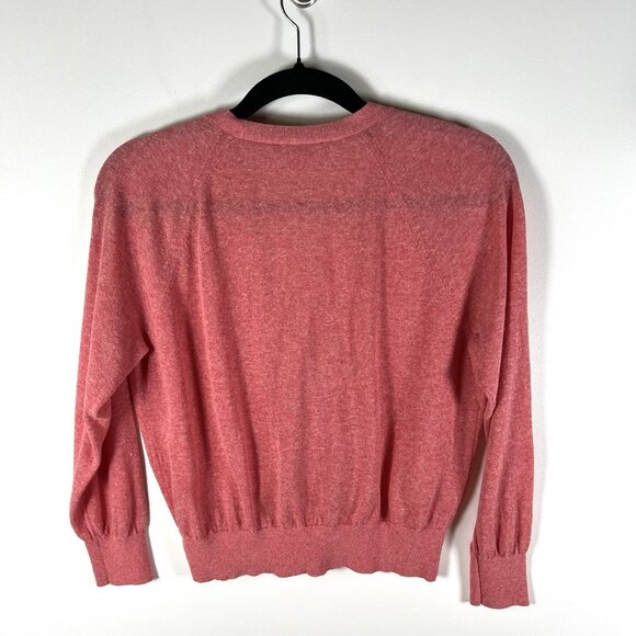 White + Warren Linen Pink Button Up Cardigan Women’s Size Medium Coastal beach - Picture 6 of 8